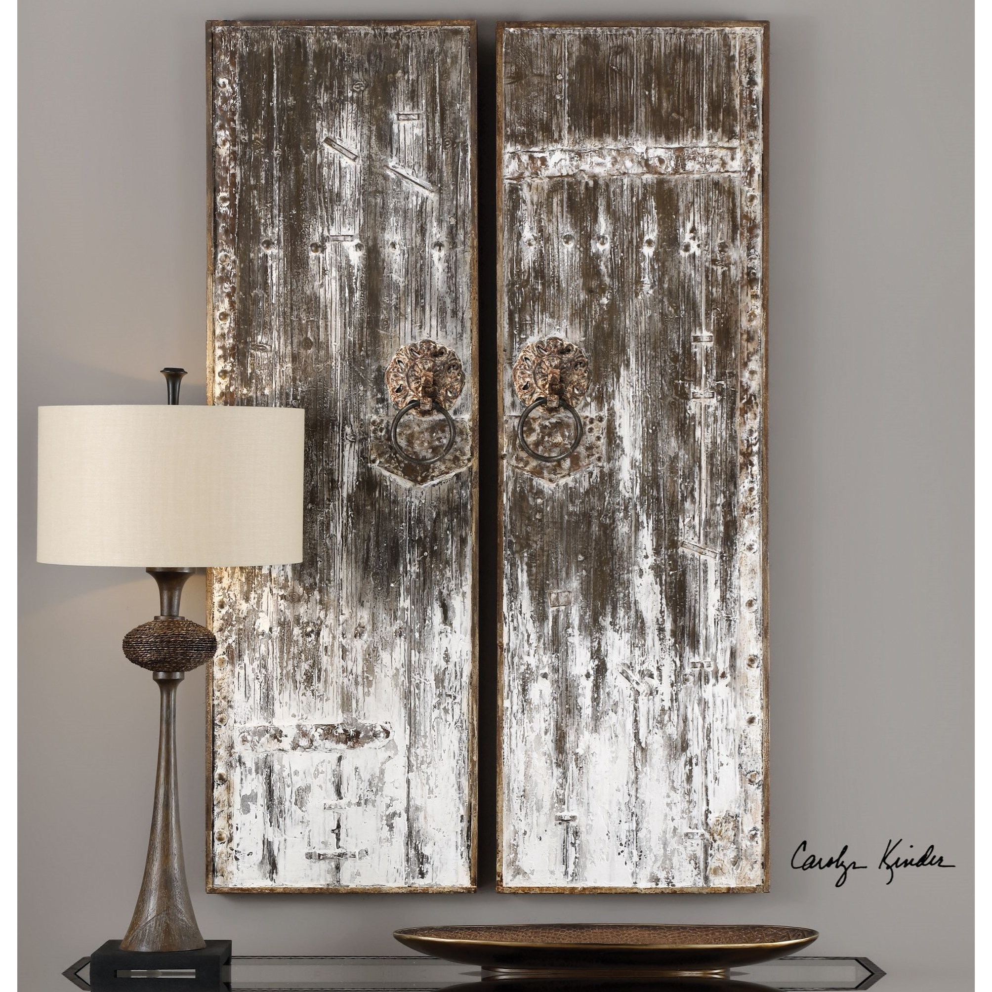 Uttermost Alternative Wall Decor Giles Aged Wood Wall Art, S/2